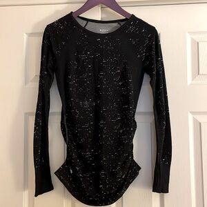 Athleta NWOT!! Speedlight Speckled Cinched-Side Long Sleeve w/ Thumb Holes